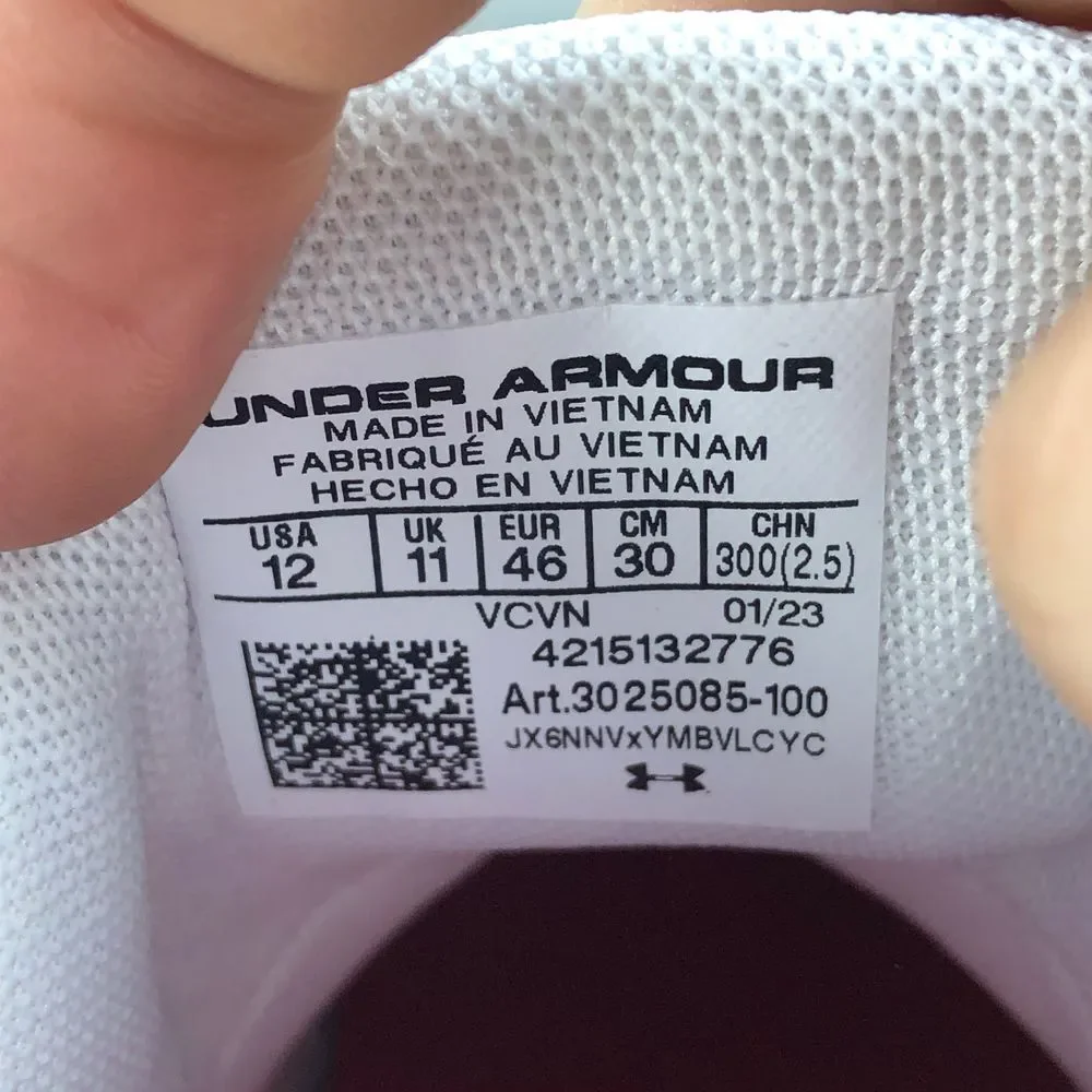 Under Armour Hammer MC Football‎ Cleats Mens 12 Red White Mid Top Performance